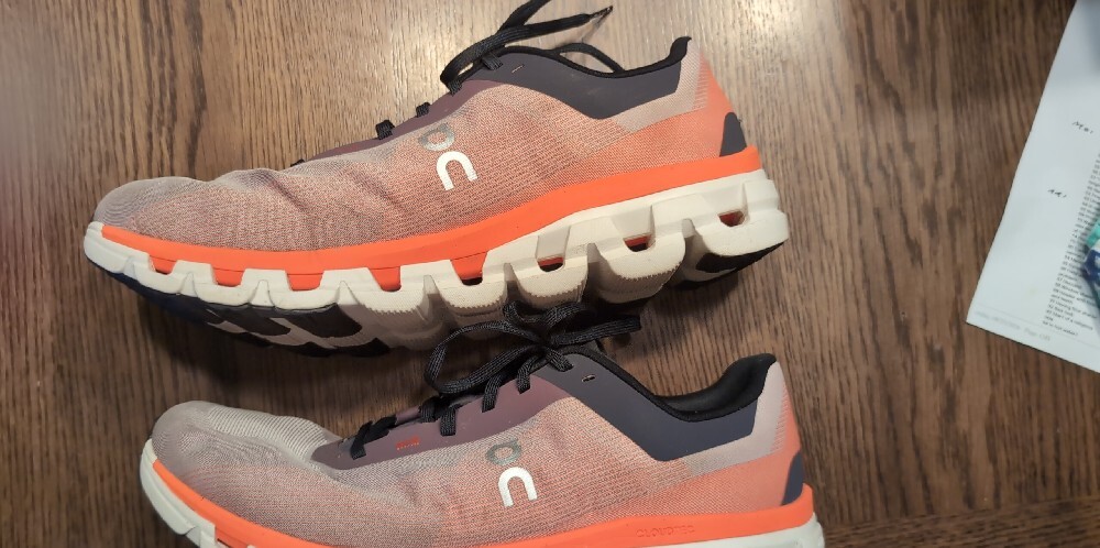 On Cloud US 10 Women's Athletic Shoes - Orange, Tan, with Black - Picture 7 of 8